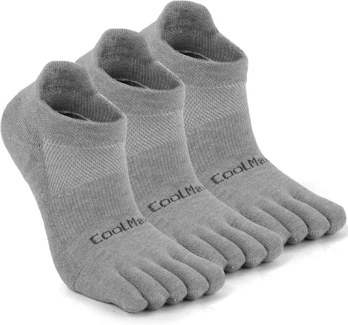 Vista 9 de Coolmax - Calcetines de cinco dedos para correr para hombres y mujeres, calcetines atléticos con soporte de arco para correr, caminar, senderismo