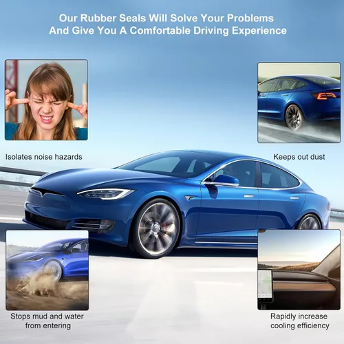 Vista 7 de Burlete para clima para coche Tesla Model 3 Tira de sello de goma para puerta de coche autoadhesiva Burlete para insonorización automática