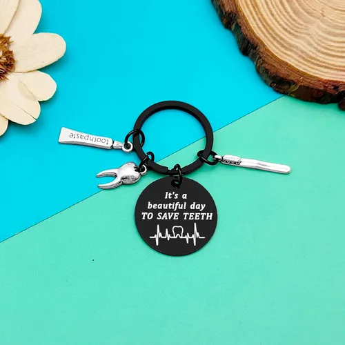 Vista 6 de Dental Hygienist Gifts Keychain Dentist Appreciation Gifts Jewelry Thank You Gifts for Dentist Assistant Dentist Student