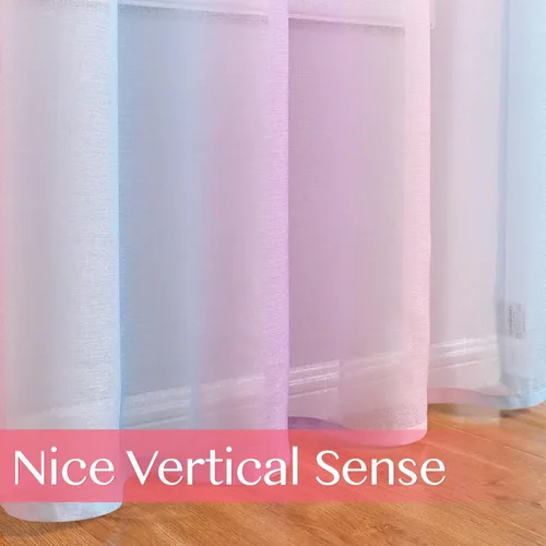Vista 4 de WUBODTI Cortinas de arcoíris para decoración de dormitorio de niñas, 63 pulgadas de largo, con temática de princesa de unicornio, cortinas Rosa