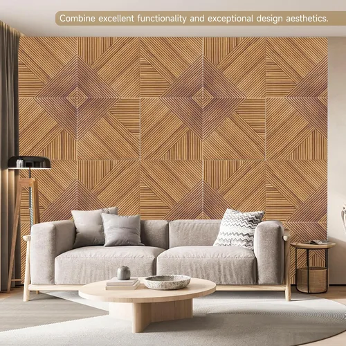Vista 5 de Paneles acústicos de pared, paquete de 6 unidades de tamaño total de 72 x 48 pulgadas, paneles acústicos decorativos autoadhesivos para pared