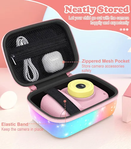 Vista 4 de MoKo Funda para Cámara para Niños Compatible con Seckton/Goopow/CIMELR/Ourlife/OZMI/GKTZ/Dylanto/PROGRACE/Rindol/Dwfit/hyleton Cámara Digital