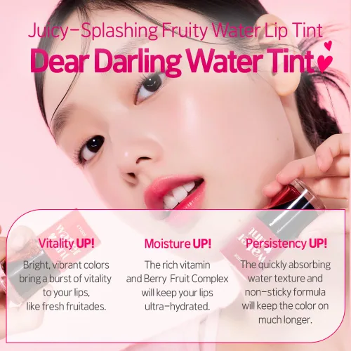 Vista 4 de ETUDE Dear Darling Water Tint, Cherry Ade, juego de 3 tintes labiales, 0.23 onzas x 3 3 Ade cereza