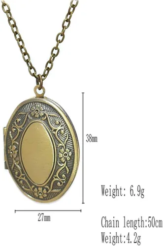 Vista 4 de Collar con colgante ovalado de estilo vintage con forma de medallón abierto