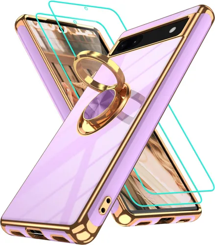 Vista 229 de Funda para Motorola Moto G 5G 2024: Funda Moto G Play 5G 2024 con 2 piezas de protectores de pantalla, soporte de anillo de rotación de 360°