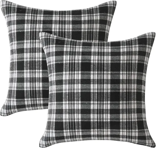 Vista 7 de MIULEE Juego de 2 fundas de almohada de tartán escocés de otoño, clásicas, decorativas, para exteriores, decoración de Halloween, Acción de Gracias