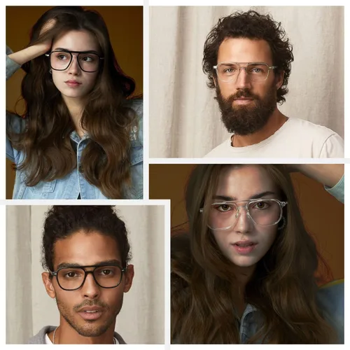 Vista 6 de Gafas de Luz Azul Unisex, Marco de Gafas de Computadora de Metal Tr90 Ligero y Delgado
