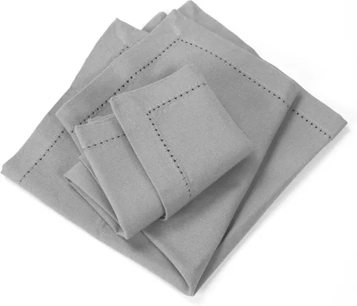Vista 5 de Juego de 12 servilletas de tela de algodón con dobladillo de 18 x 18 pulgadas, decorativas, suaves, duraderas, lavables, reutilizables, perfectas