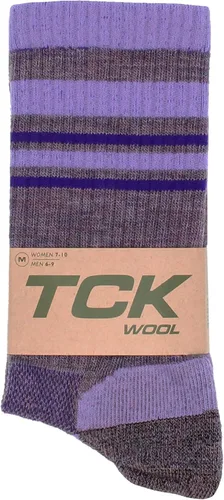 Vista 23 de TCK Calcetines de lana merino para hombres y mujeres para senderismo, caza, ciclismo de montaña, longitud de la tripulación para botas