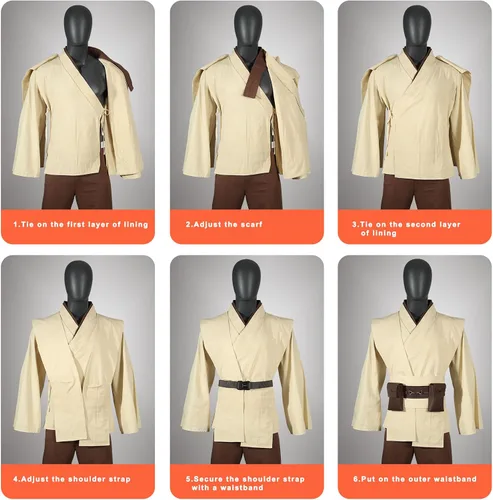 Vista 2 de Disfraz de túnica para hombre adulto, conjunto de disfraz de túnica para Halloween, cosplay, conjunto de capa