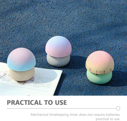 Vista 3 de Mechanical Kitchen Timer Mushroom Shape Cute Cartoon Countdown Timer for Cooking Baking with Alarm Reminder Suitable for Home and Restaurant Use