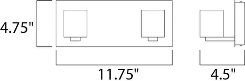 Vista 2 de ET2 E32032-18PC Bloques de construcción LED compatibles con ADA, montaje en pared para tocador de baño, 2 luces, 4.4 vatios totales, 5 pulgadas