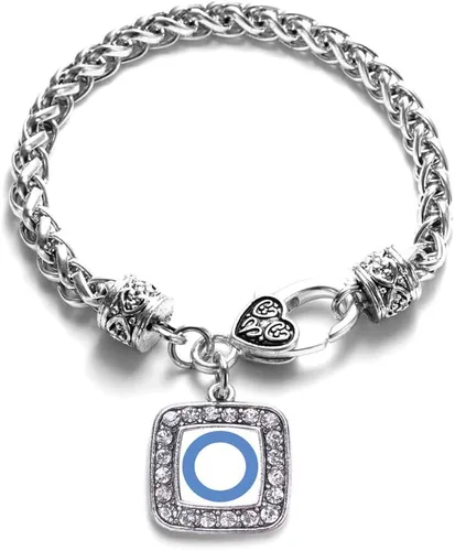 Vista 156 de Pulsera de dijes cuadrados de plata con joyería de circonita cúbica