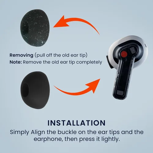 Vista 4 de kwmobile 6 x almohadillas de silicona para orejas sin oreja (2) – 3 tamaños – Puntas de repuesto para auriculares intraurales – Negro