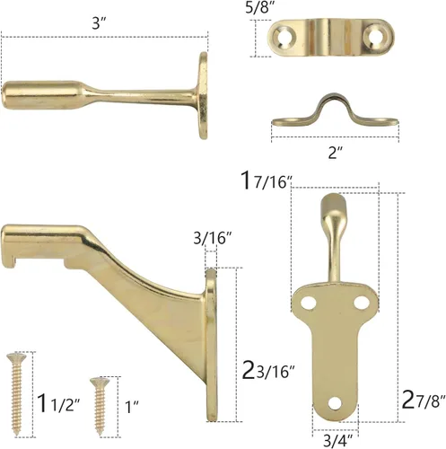 Vista 5 de HOME MASTER HARDWARE Soportes de barandilla de mano para escaleras, paquete