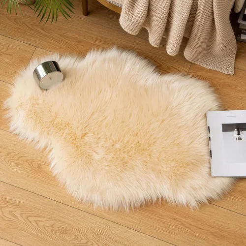 Vista 10 de MIULEE Alfombra de Área de Lujo Súper Suave y Esponjosa de Piel Sintética Rectangular Alfombra Decorativa de Felpa Shaggy para Mesita de Noche Sofá