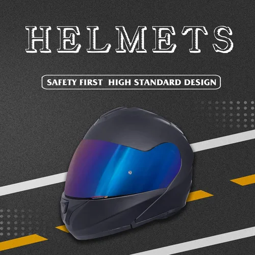 Vista 6 de KRN Casco de motocicleta modular reversible para adultos - Casco de calle aprobado por DOT, para carreras y con visor colorido y pasamontañas