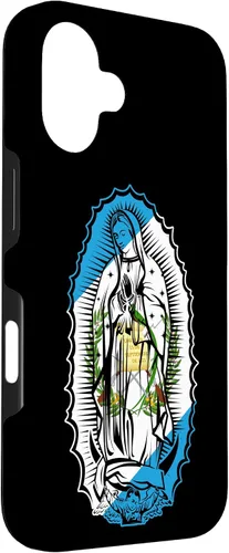 Vista 3 de Funda para iPhone 16 Virgen de Guadalupe con bandera de Guatemala