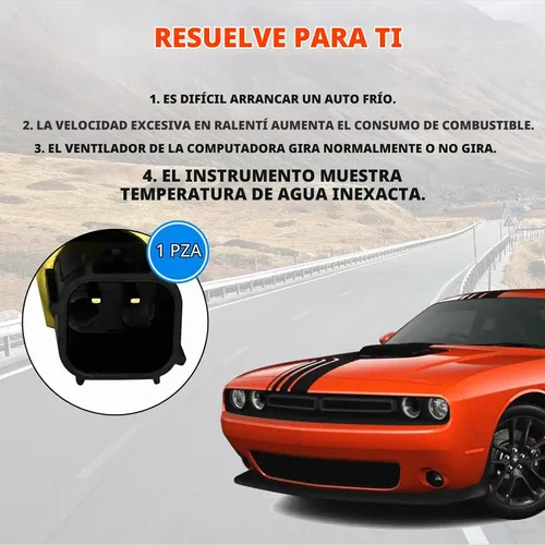 Vista 6 de Sensor de temperatura del refrigerante del motor, Sensor de termostato de temperatura del agua para automóvil Reemplazo OE# 5149077AB Compatible