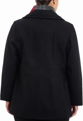 Vista 6 de LONDON FOG womens Plus-size Double Breasted Peacoat With Scarf