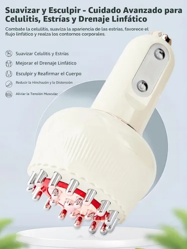 Vista 2 de Masajeador de drenaje linfático y herramienta de masaje anticelulitis, ayuda a reducir las estrías y la celulitis, para piernas, brazos y vientre