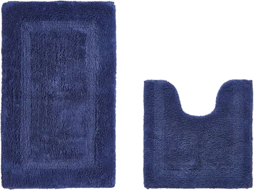 Vista 31 de Better Trends Alfombra de Inodoro en Forma de U Cubierta de Asiento de Inodoro de Lujo 100% Algodón Absorbente de Agua, Cubierta de Tapa Reversible