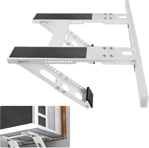 Vista 8 de Soporte de CA para ventana sin taladro, soporte de brazo único para ventanas pequeñas, soporta hasta 165 libras, instalación interior ajustable