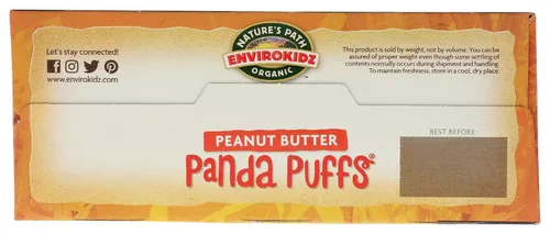 Vista 5 de EnviroKidz Mantequilla de maní Panda Puffs Cereal orgánico, 10.6 oz