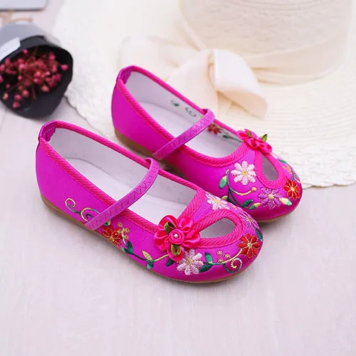 Vista 2 de Mirabel Shoes, Mirabel Shoes Encanto for Girls, Girls Dress Shoes Ballet Costume Shoes for Girls Comfy Low Heel Round Toe Flat Shoes with Floral