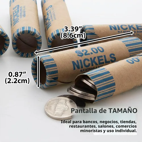 Vista 3 de BAZIC Products Envoltorios de monedas de níquel, rollos de $2, paquete de Azul