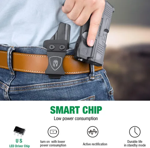 Vista 7 de WARRIORLAND Funda Taurus G3C IWB Kydex con linterna táctica para pistola Taurus G2C/Taurus G3C, luz LED de 150 lúmenes y combo de funda