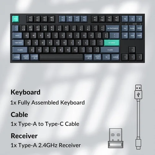 Vista 9 de Keychron B33 2.4 GHz Wireless Bluetooth Keyboard Silent Typing 80% TKL Layout Launcher Support Ergonomic Angle Compatible for Mac Windows Linux-Deep