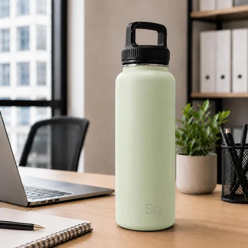 Vista 95 de SIPX™ Botella de Agua Aislada de 18 oz con 3 Tapas – Acero Inoxidable a Prueba de Fugas, Triple Aislamiento – Frío 24 Horas/Caliente 12 Horas – Negro