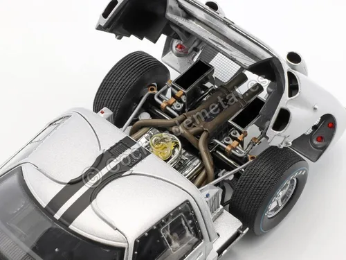 Vista 7 de SC404S 1966 Ford GT-40 MK 2 Plata No.7 1-18 Modelo de coche fundido a troquel