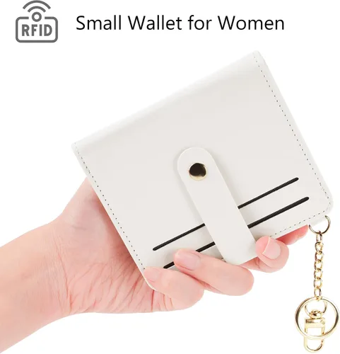 Vista 7 de Airkit Billeteras pequeñas para mujer, con bloqueo RFID, de cuero, con ventana de identificación, carteras para tarjetas para mujer, con monedero