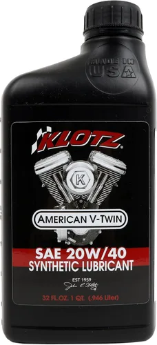 Vista 3 de Klotz American V-Twin - Lubricante de aceite sintético para motocicleta 15W-60 para Yamaha, Victory, Indian Wet Clutch y motor de transmisión