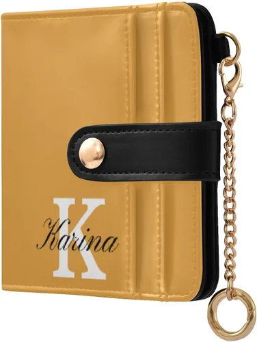 Vista 15 de Sinestour Custom Beige pattern Small Wallet for Women RFID Blocking Leather Bifold Small Purse with Card Holder Zipper Coin Pocket ID Window