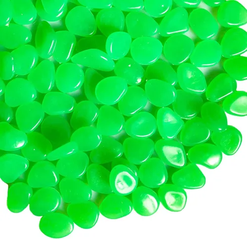 Vista 10 de Oubest Piedras que brillan en la oscuridad que brillan en la oscuridad, piedras decorativas azules a granel para jardín, pecera, acuario, pasarela