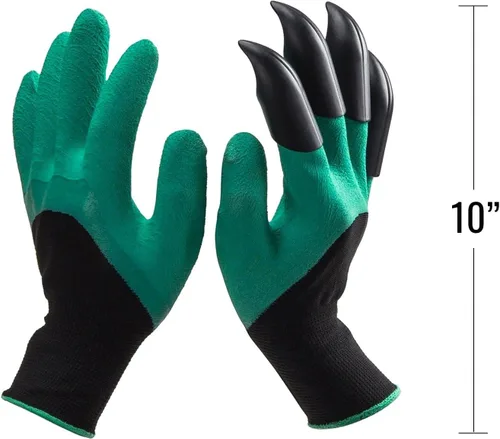 Vista 5 de 1 par de guantes de jardinería unisex para excavar en el jardín, macetas de flores, ajuste universal