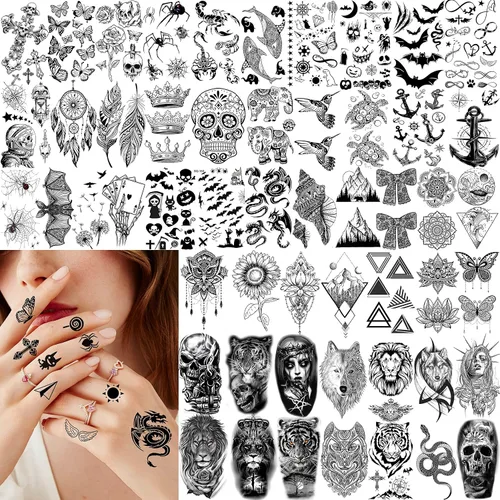 Vista 5 de VANTATY - Tatuajes temporales, diseño de flor 011