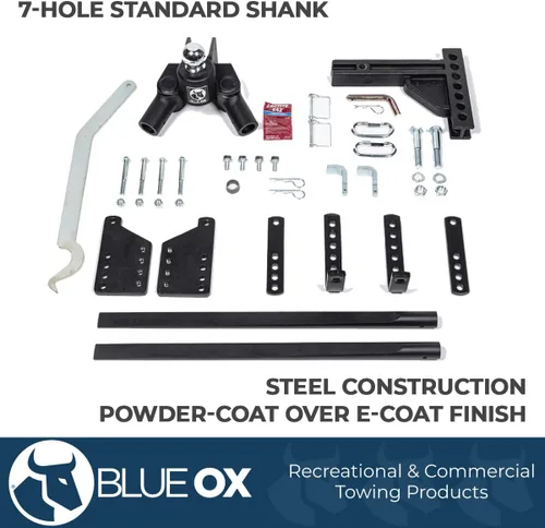 Vista 3 de Blue Ox BXW01050 TrackPro Enganche de Distribución de Peso Receptor de 2″ Vástago de 7 Orificios 10,000 Libras de Peso Máximo de Remolque