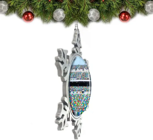 Vista 2 de USA America Daytona International Speedway Daytona Beach Adorno de Navidad Decoración de árbol de cristal Metal recuerdo regalo