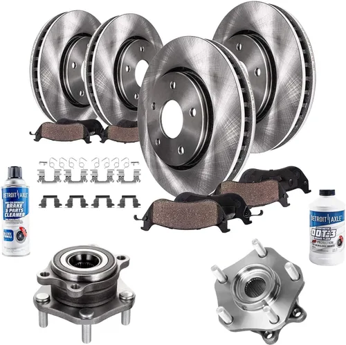 Vista 72 de Detroit Axle - Rotores de freno para Jeep Compass 2015-2022 Renegade 2016-2022 Fiat 500X 2016-2022, 2018, 2019, 2020, 2021. Reemplazo de rotores