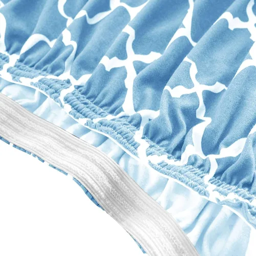Vista 5 de MBROS Funda elástica para sofá de 3 cojines, funda protectora de muebles con estampado, 2 piezas, antideslizante, antiarañazos, suave para Azul