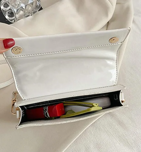 Vista 7 de Bolso Hobo brillante para mujer, estilo retro, de charol, bolso de hombro con cuentas de diseñador, bolsos de mano, bolso elegante para fiesta