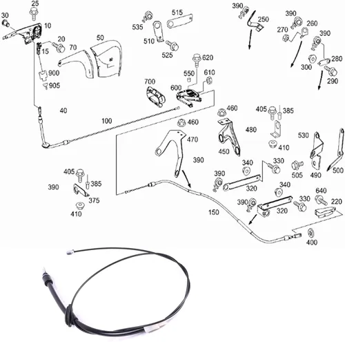 Vista 4 de Cable de freno Cables de freno de mano para Mercedes BENZ VITO 639 Sprinter Van 906 Cable freno de estacionamiento 9064202485 9064205085 2E3609701A