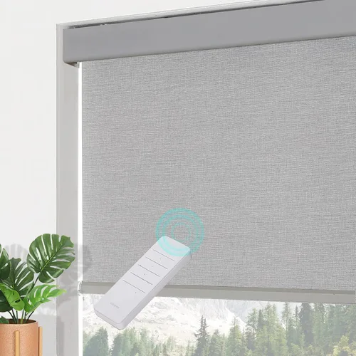 Vista 11 de Tonature Persianas enrollables sin cordones 100 % opacas con patrón de jacquard, protección UV, aislamiento térmico, persianas enrollables