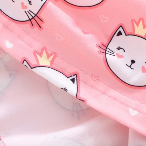 Vista 6 de Popshion Vestidos de niña con mangas con vuelo, vestido de verano para niños, fiesta de cumpleaños, sin mangas, vestido de 1 a 8 años