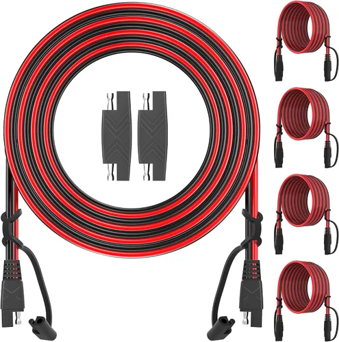 Vista 12 de POWISER - Cable de extensión SAE a SAE de 3 pies, conector de desconexión rápida 16 AWG, para panel solar automotriz, enchufe SAE (3 pies (16 AWG))