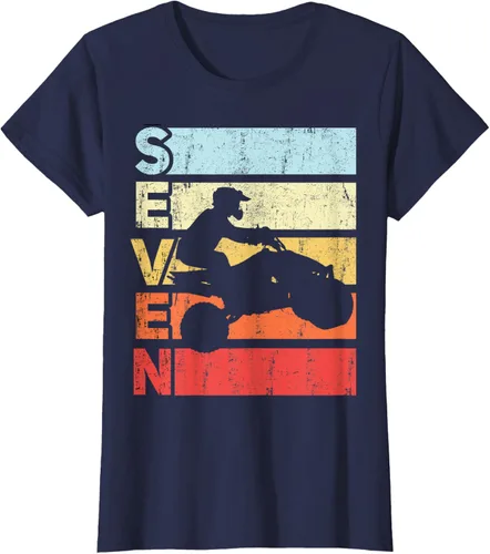Vista 40 de ATV 7th Birthday Party ATV 4 Wheeler - Camiseta de cumpleaños temática cuádruple Negro